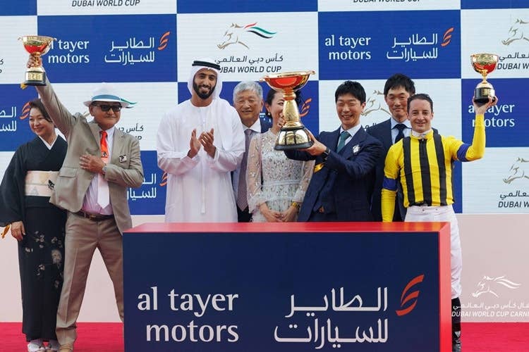 【ドバイゴールドカップ】ステイフーリッシュ陣営の表彰式の様子（Photo by Dubai Racing Club）